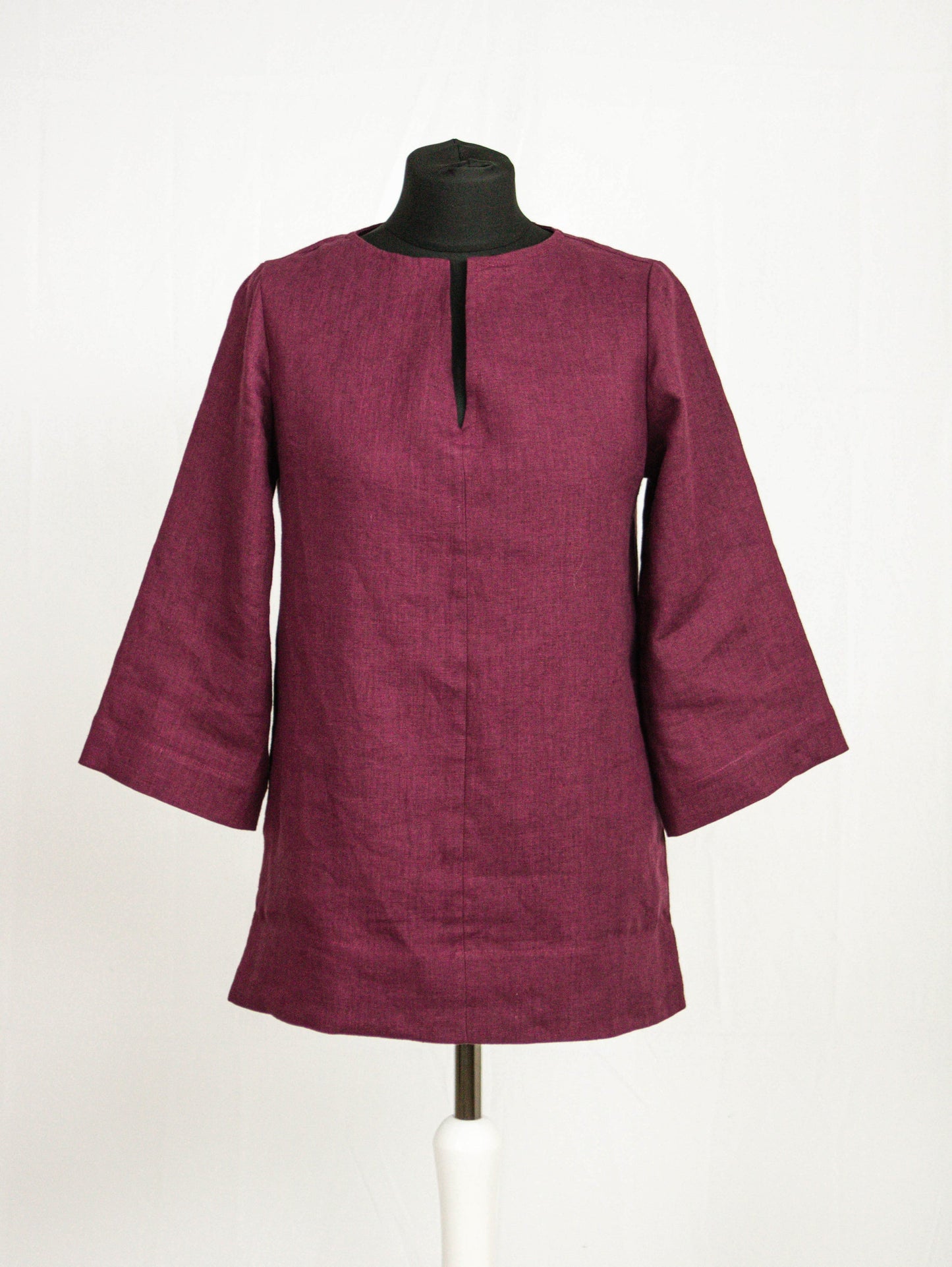 Dark Plum linen oversize top