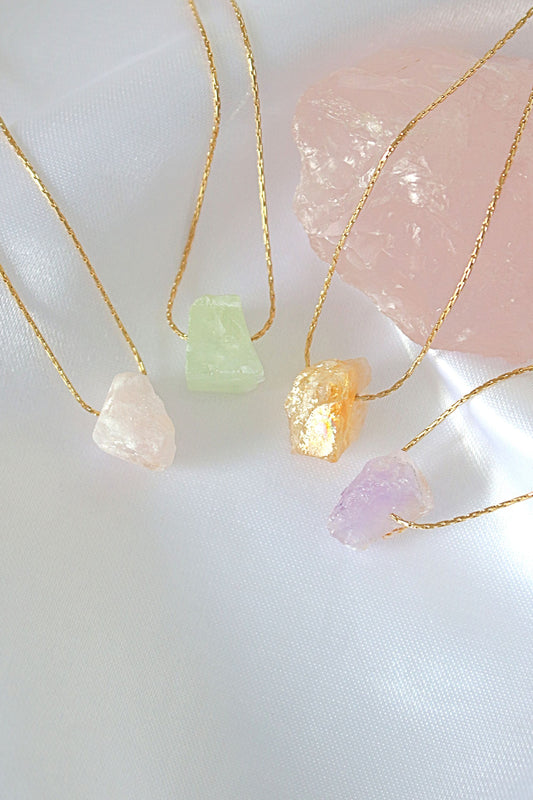 Raw Natural Crystals | 24 Karats Pendant Necklaces